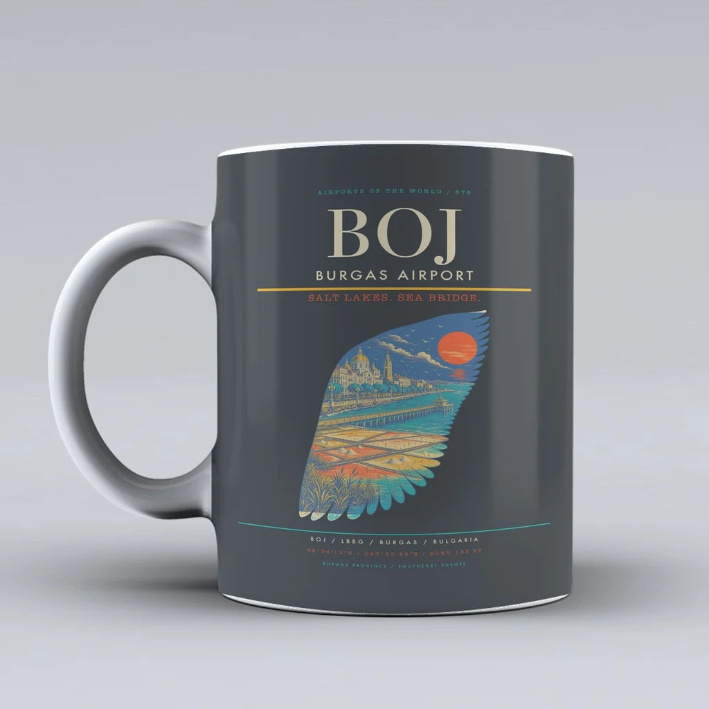 Burgas Airport BOJ Mug - Gray