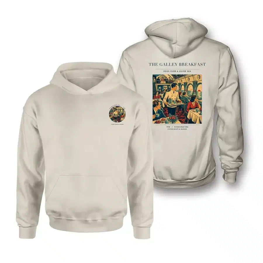 VINTAGE G4184 - The Galley Breakfast - Double-Side Hoodie design on khaki double side
