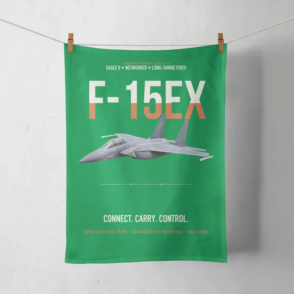 F-15EX Eagle II Connect Carry Control design on green towel