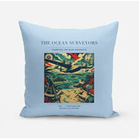 Thumbnail for VINTAGE G4064 - The Ocean Surveyors - Designed Pillows design on lightblue