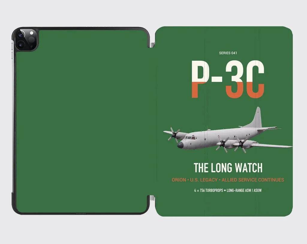 P-3C Orion design on green ipad tablet case