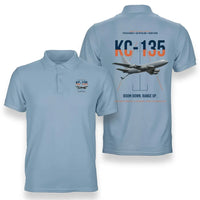 Thumbnail for KC-135 STRATOTANKER design on light blue double-side polo t-shirt, double-side print