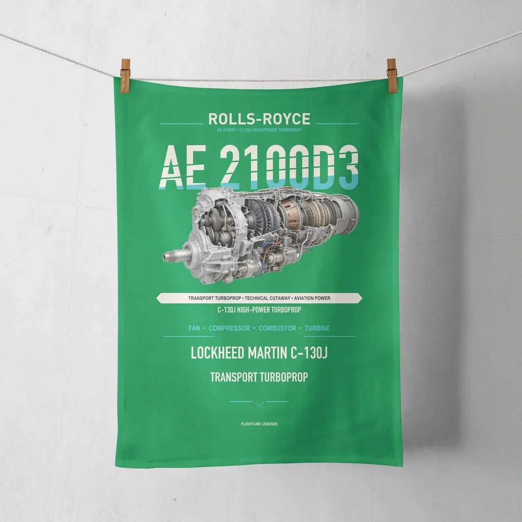 AE 2100D3 design on green towel
