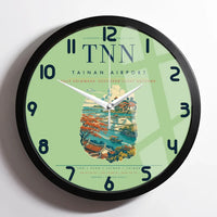 Thumbnail for Tainan Airport (TNN) design on light green framed wall clock