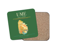 Thumbnail for Umeå Airport (UME) design on green 1 piece coaster