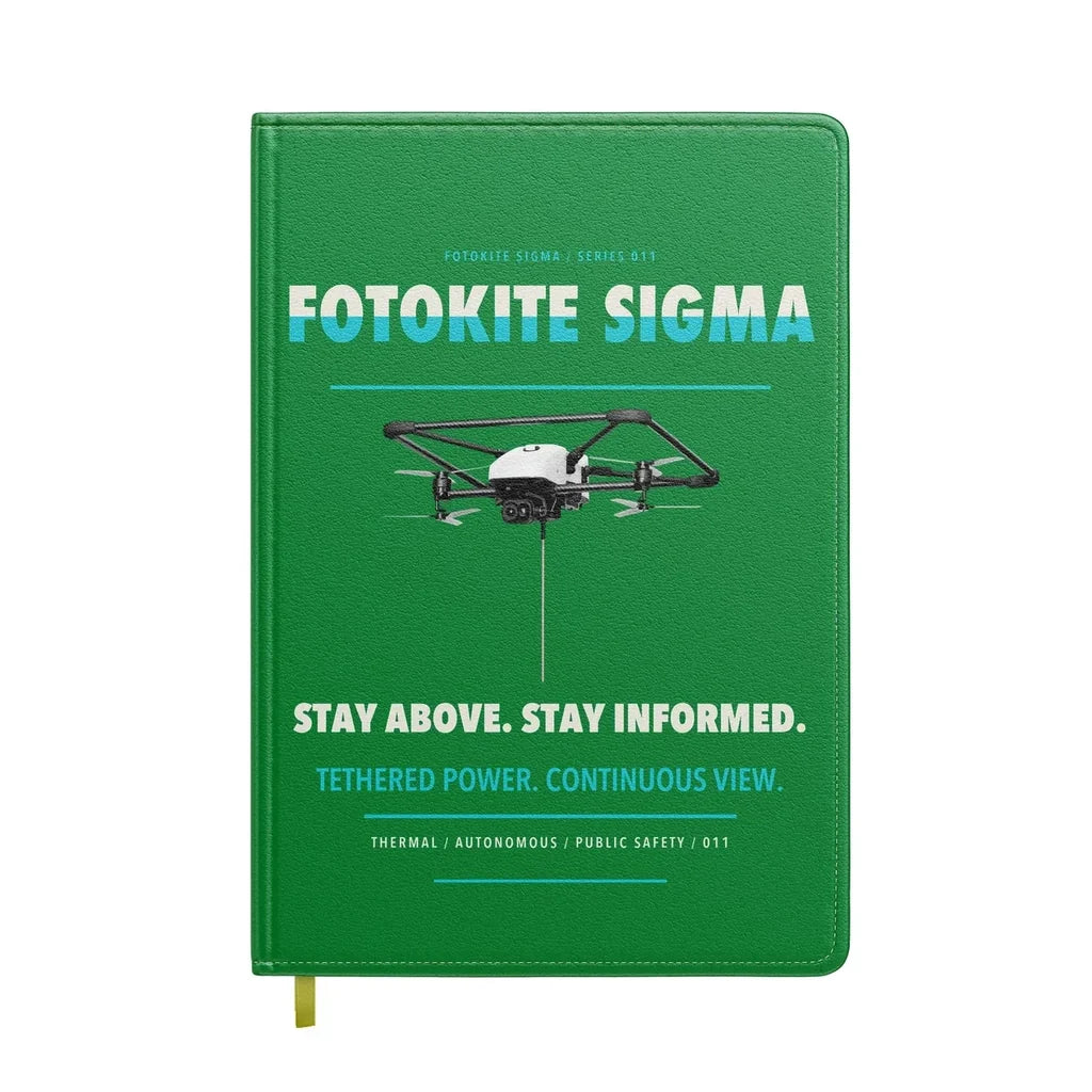 Fotokite Sigma design on green notebook