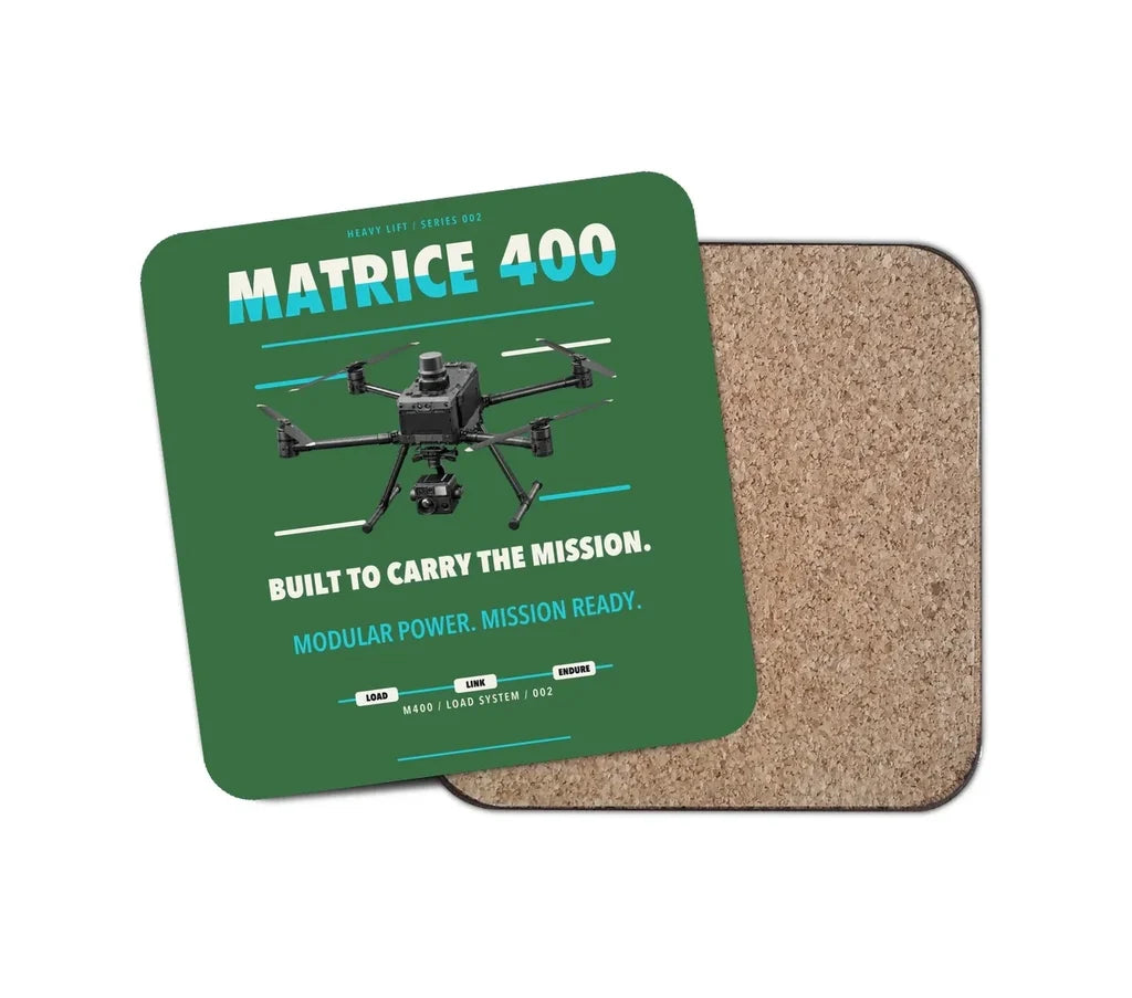 DJI Matrice 400 design on green 1 piece coaster
