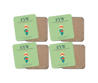 Thumbnail for Key West International Airport (EYW) design on light green 4 pieces set coaster