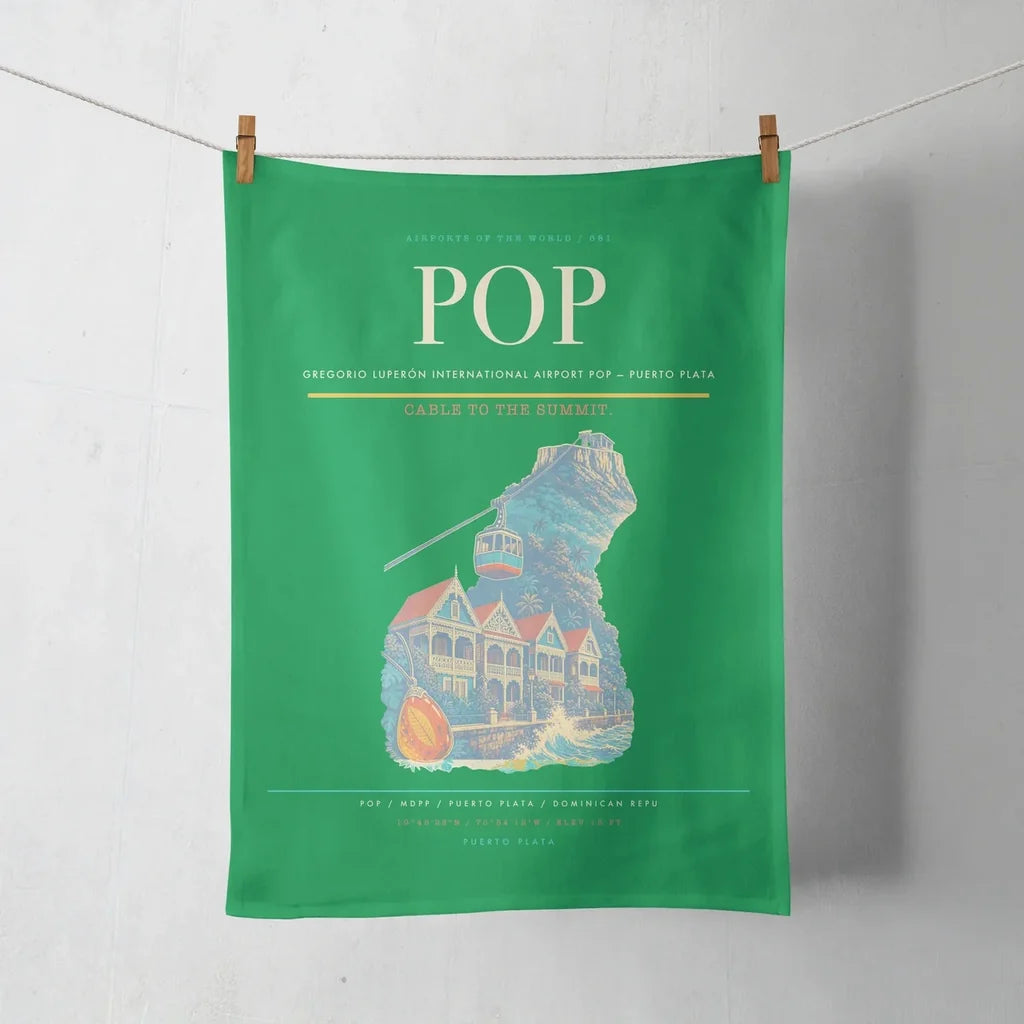 Gregorio Luperón International Airport (POP) design on green towel