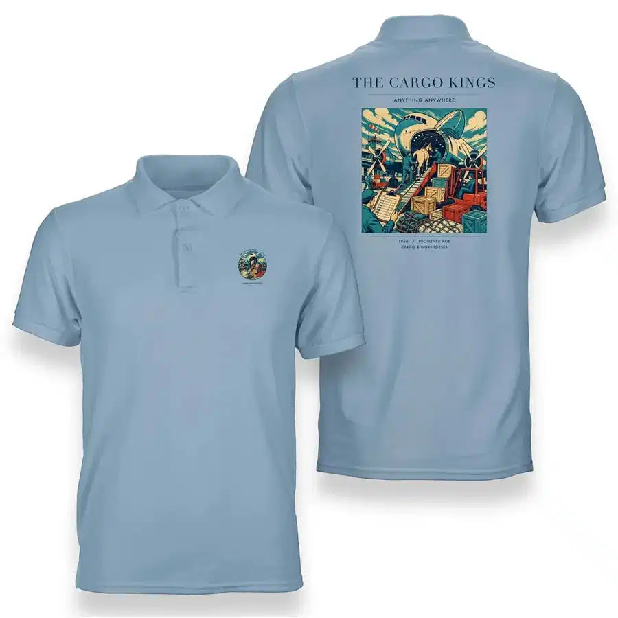VINTAGE G4085 - The Cargo Kings - Double-Side Polo T-Shirt design on lightblue