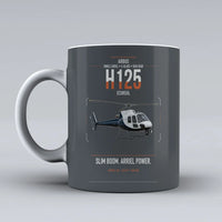 Thumbnail for Airbus H125 design on gray ceramic mug, double-side print