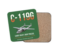 Thumbnail for C-119G Flying Boxcar design on green 1 piece coaster