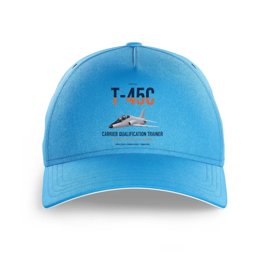 T-45C Goshawk design on light blue printed hat
