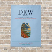 Thumbnail for Darwin International Airport DRW vertical canvas print - no frame - light blue background