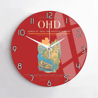 Thumbnail for Ohrid St. Paul the Apostle Airport (OHD) design on red no frame wall clock