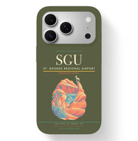 Thumbnail for St. George Airport (SGU) design on green army iPhone 17 Pro MagSafe case