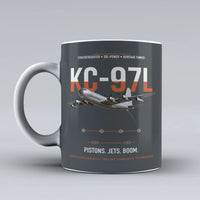 Thumbnail for KC-97L STRATOFREIGHTER design on gray ceramic mug, double-side print