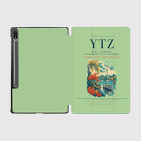 Thumbnail for Billy Bishop Toronto City Airport (YTZ) design on light green samsung tablet tablet case