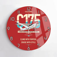 Thumbnail for Cessna 175 Skylark design on red no frame wall clock