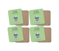 Thumbnail for New Chitose Airport Sapporo (CTS) design on light green 4 pieces set coaster