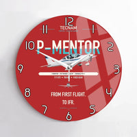 Thumbnail for Tecnam P-Mentor design on red no frame wall clock