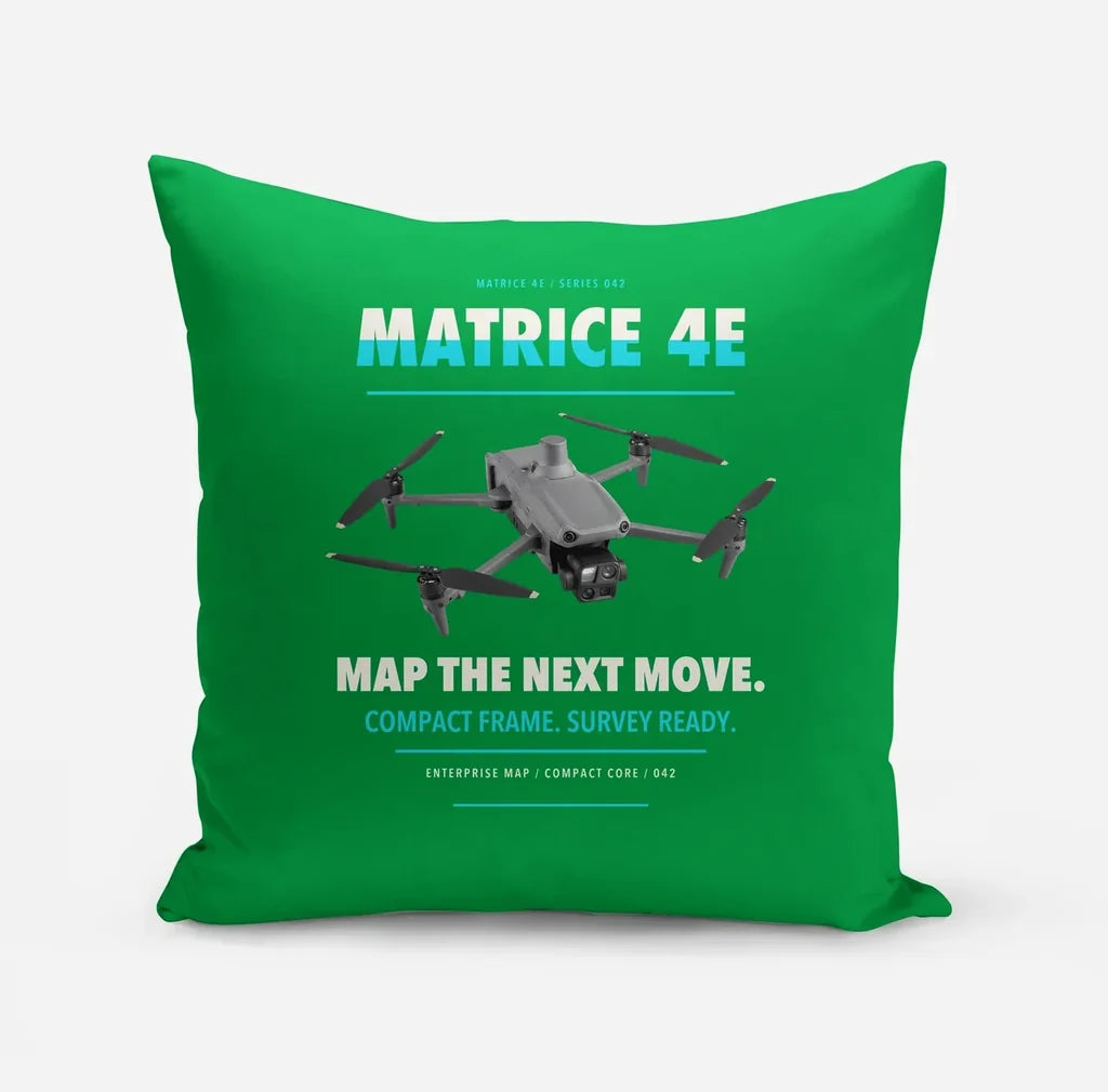 DJI Matrice 4E design on green pillow