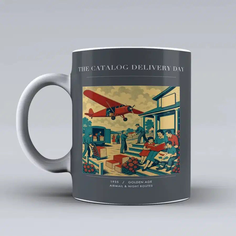 VINTAGE G4412 - The Catalog Delivery Day - Ceramic Mug design on gray