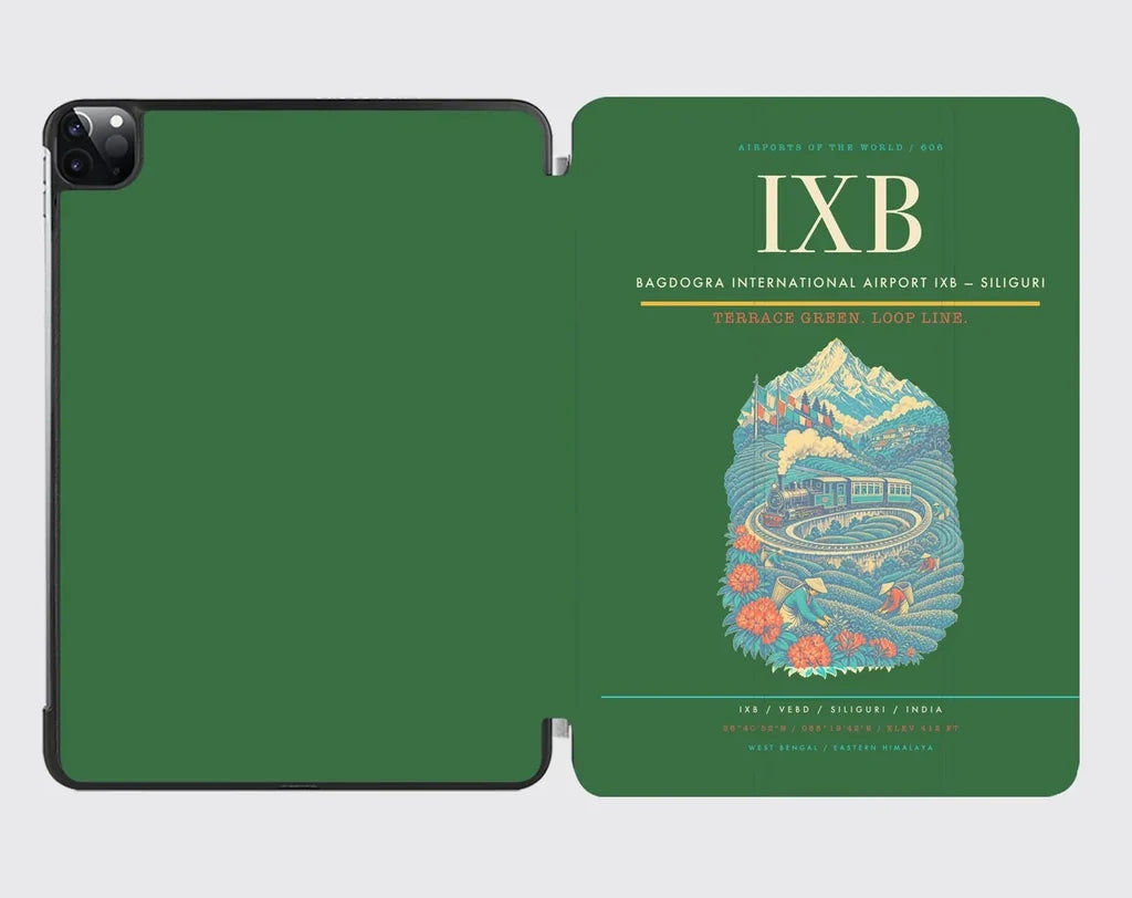 Bagdogra International Airport (IXB) design on green ipad tablet case