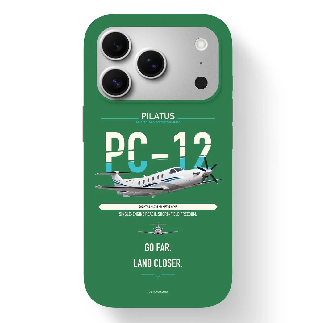 PC-12 PRO Case design on green iphone case