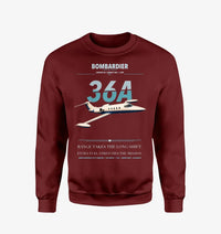 Thumbnail for Bombardier Learjet 36A design on wine red sweatshirt