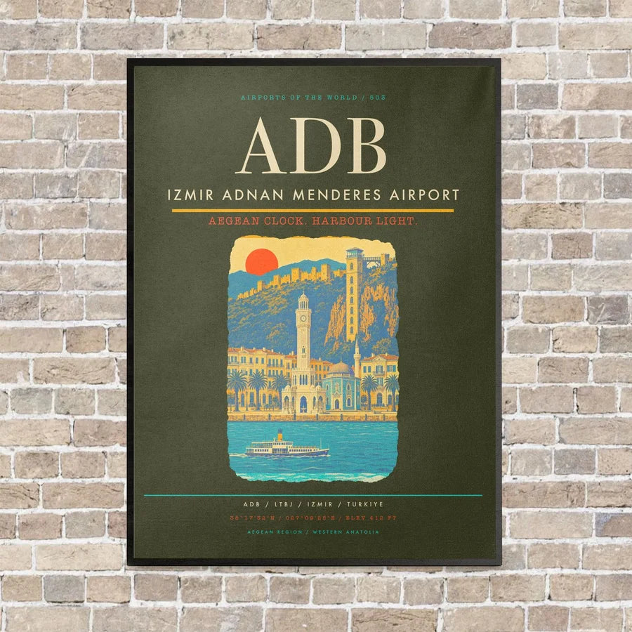 Izmir Adnan Menderes Airport ADB - Canvas Framed - Green Army
