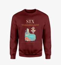 Thumbnail for Henry E. Rohlsen Airport (STX) design on wine red sweatshirt