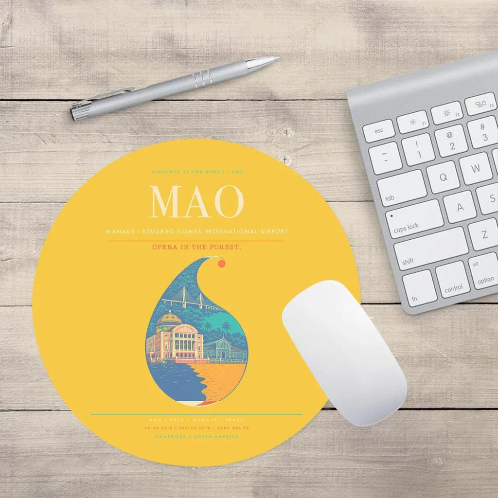 Manaus - Eduardo Gomes International Airport MAO Mouse-Pad Round - Yellow