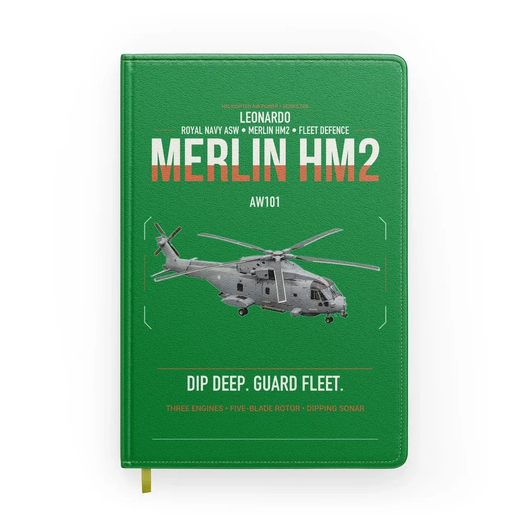 Leonardo AW101 Merlin HM2 design on green notebook