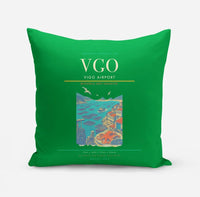 Thumbnail for Vigo Airport (VGO) design on green pillow