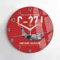Thumbnail for C-27J Spartan design on red no frame wall clock
