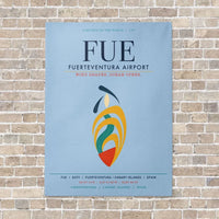 Thumbnail for Fuerteventura Airport FUE vertical canvas print - no frame - light blue background