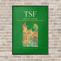 Thumbnail for Treviso Airport TSF vertical canvas print - framed - green background