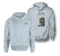 Thumbnail for Mobile Regional Airport (MOB) design on light blue double-side hoodie