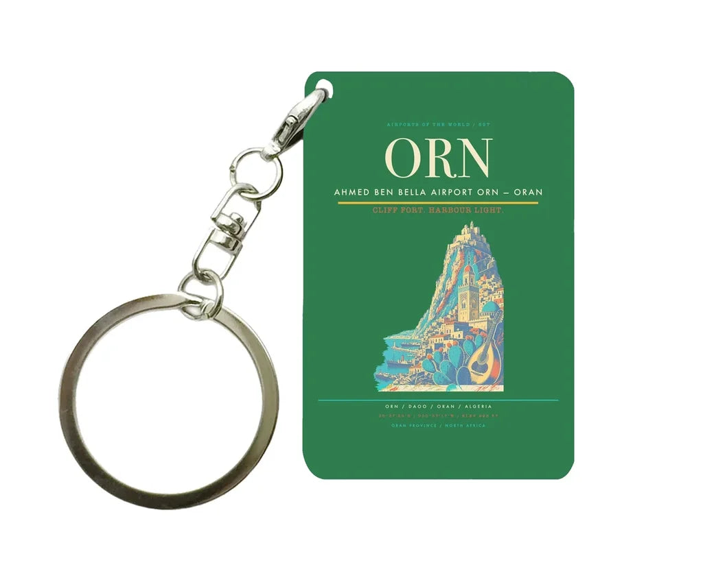 Ahmed Ben Bella Airport ORN — Oran Key Chain design on green key chain