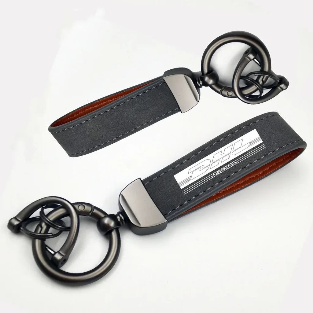 DHL Aviation Horseshoe Buckle key chain in gray