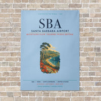 Thumbnail for Santa Barbara Airport SBA vertical canvas print - no frame - light blue background