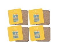 Thumbnail for Avram Iancu Cluj International Airport CLJ Coaster 4-Pieces-Set - Yellow