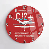 Thumbnail for Cessna Citation CJ2+ design on red no frame wall clock