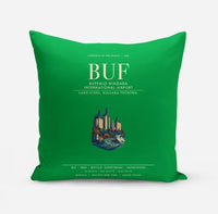Thumbnail for Buffalo Niagara International Airport (BUF) design on green pillow