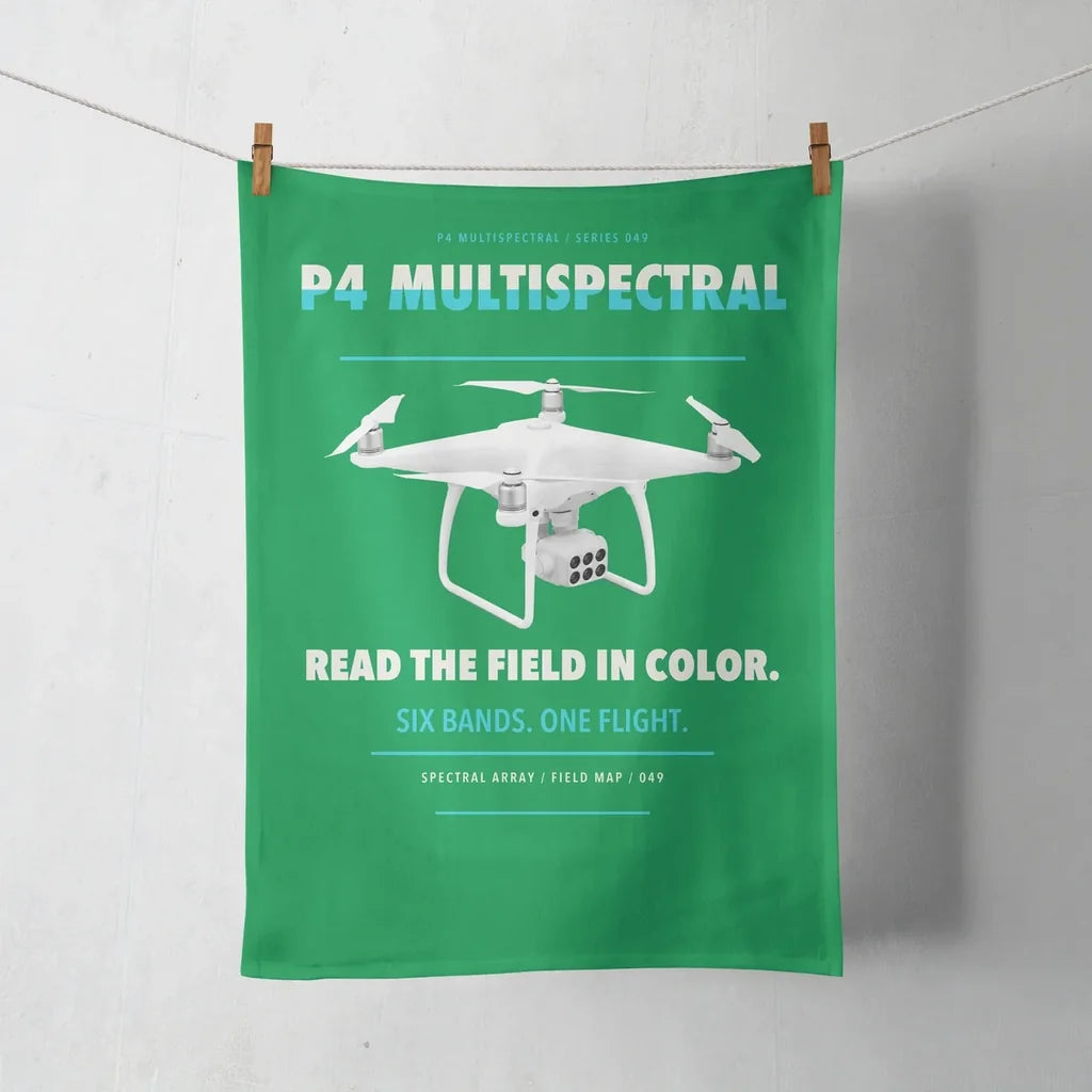 DJI P4 Multispectral design on green towel