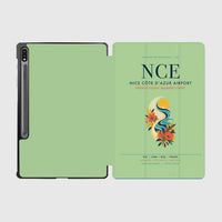 Thumbnail for Nice Côte d’Azur Airport (NCE) design on light green samsung tablet tablet case