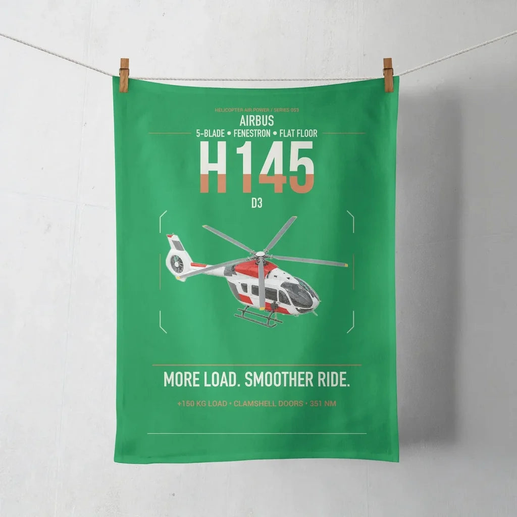 Airbus H145 D3 design on green towel