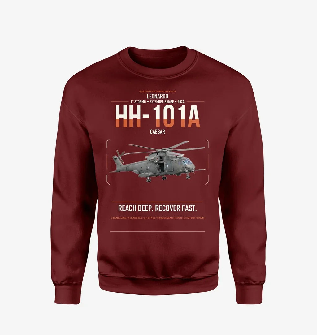 Leonardo HH-101A Caesar design on wine red sweatshirt