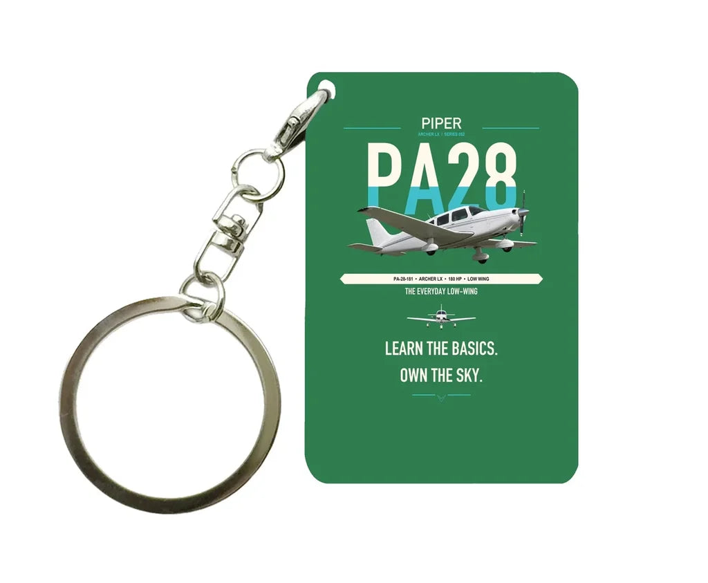 Piper PA-28-181 Archer LX design on green designed key chain, double-side print